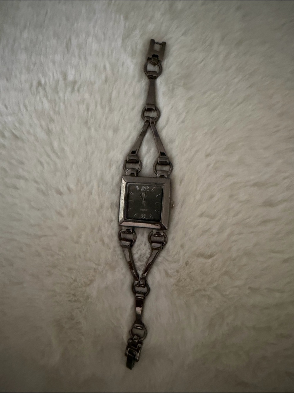 New York & Company Gun Metal Color Linked Bracelet Watch